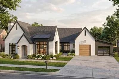 Cottage-Style House Plan with Courtyard and Covered Patio - 2508 Sq Ft