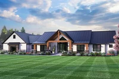 Mountain Ranch House Plan with Spectacular Rear Views - 2489 Sq Ft