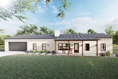 One-Story House Plan with Vaulted Open Floor Plan and a Flex Room - 1800 Sq Ft