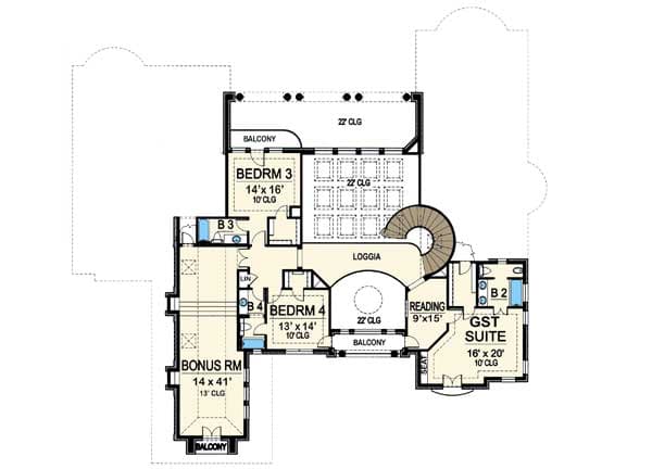 Plan 36153TX: Living in the Lap of Luxury - Floor Plan - 2nd Floor - European