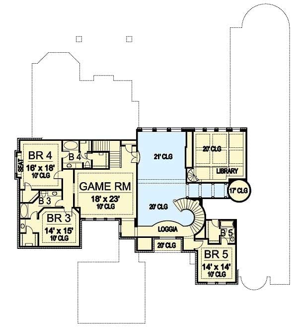 Plan 36154TX: Stunning European-style Home Plan - Floor Plan - 2nd Floor - European, French Country, Hill Country