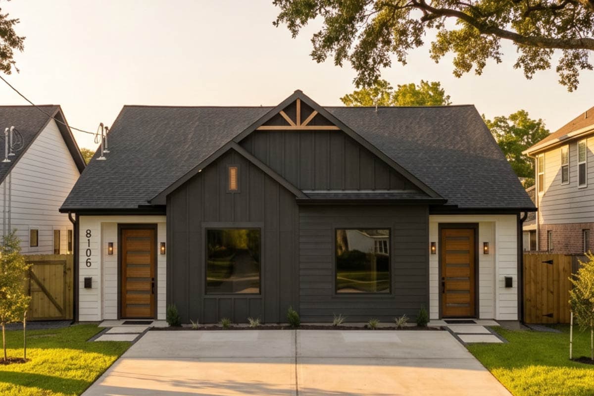 Plan image - 100324GHR:New American Duplex House Plan with 3 Bed 2 Bath Units - 1143 Sq Ft