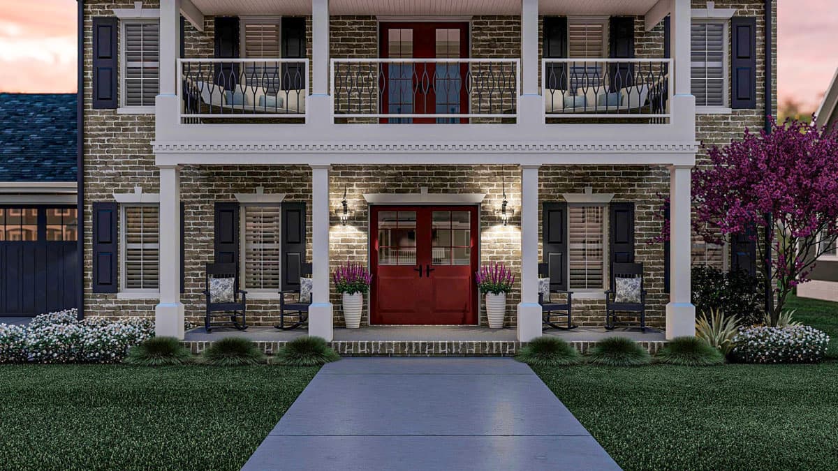 Plan 623347DJ: Two-Story Colonial House Plan with Stacked Front Porches - 2544 Sq Ft - Image #7 - Colonial, Country, Traditional