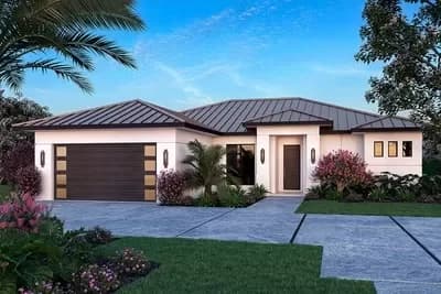 1-Story Coastal Contemporary Home Plan with Private Study - 1960 Sq Ft