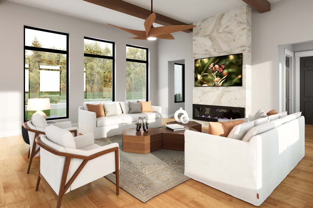 Plan 51961HZ: Transitional One-Story House Plan with Scandinavian Vibe - 2650 Sq Ft - Image #7 - Hill Country, Modern, Modern Farmhouse, Ranch, Transitional