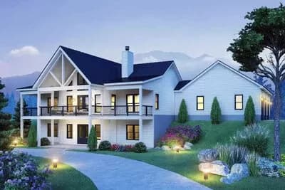 2-Bed Lake House Plan with 3-Car Garage - 1485 Sq Ft