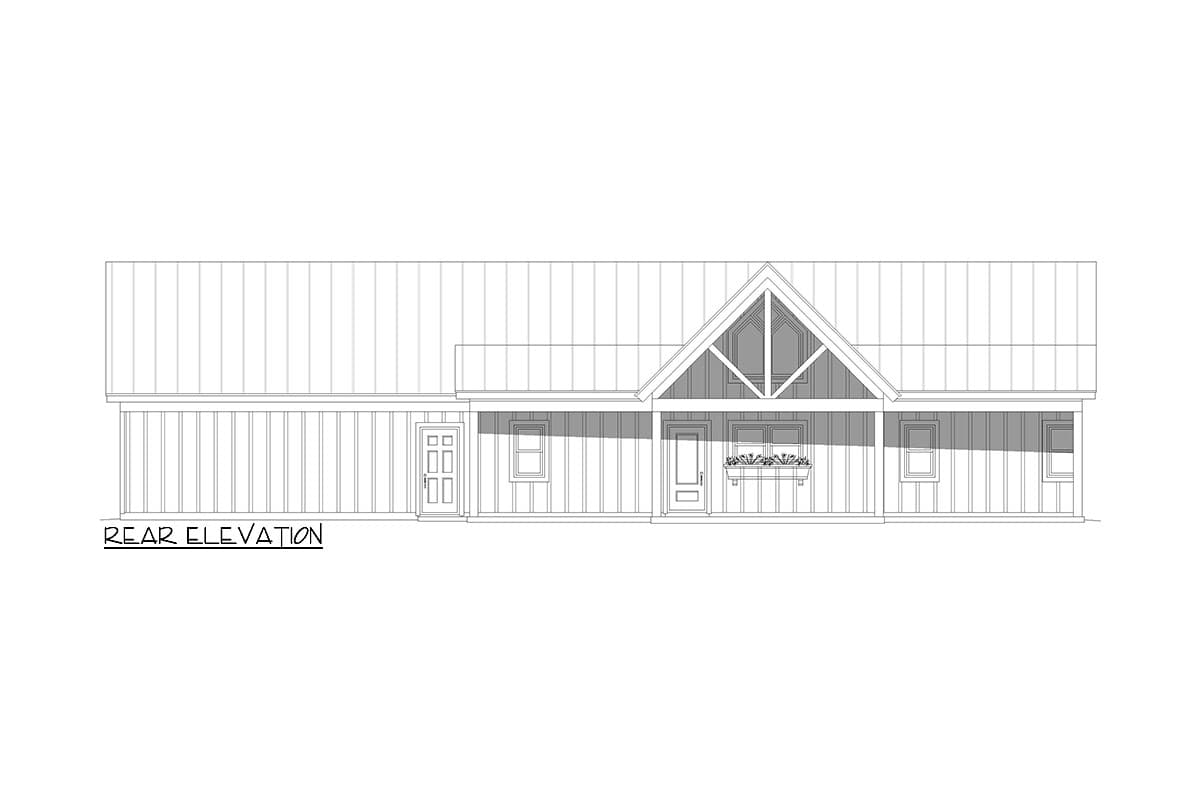 Plan 680306VR: Rustic Cabin House Plan with 2 Beds and 2-Car Garage - 1442 Sq Ft - Image #4 - Cottage, Country, Craftsman, Mountain, Traditional