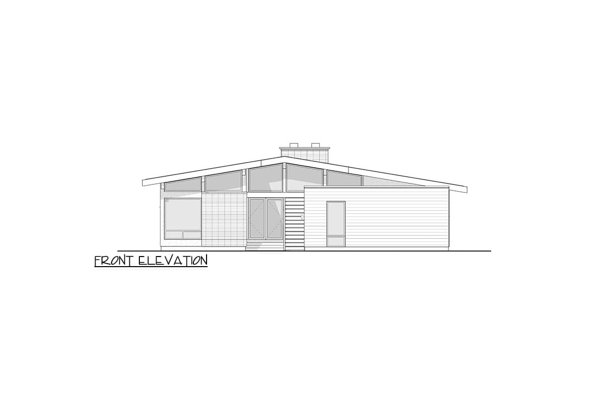 Plan 270096AF: Mid-Century Modern House Plan with Entry Courtyard - 1901 Sq Ft - Image #20 - Contemporary, Mid Century Modern, Modern