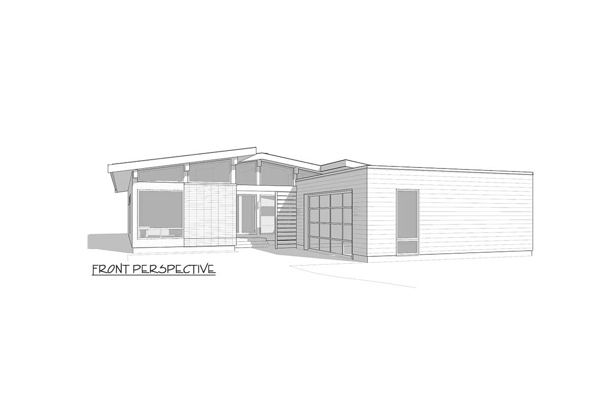 Plan 270096AF: Mid-Century Modern House Plan with Entry Courtyard - 1901 Sq Ft - Image #18 - Contemporary, Mid Century Modern, Modern