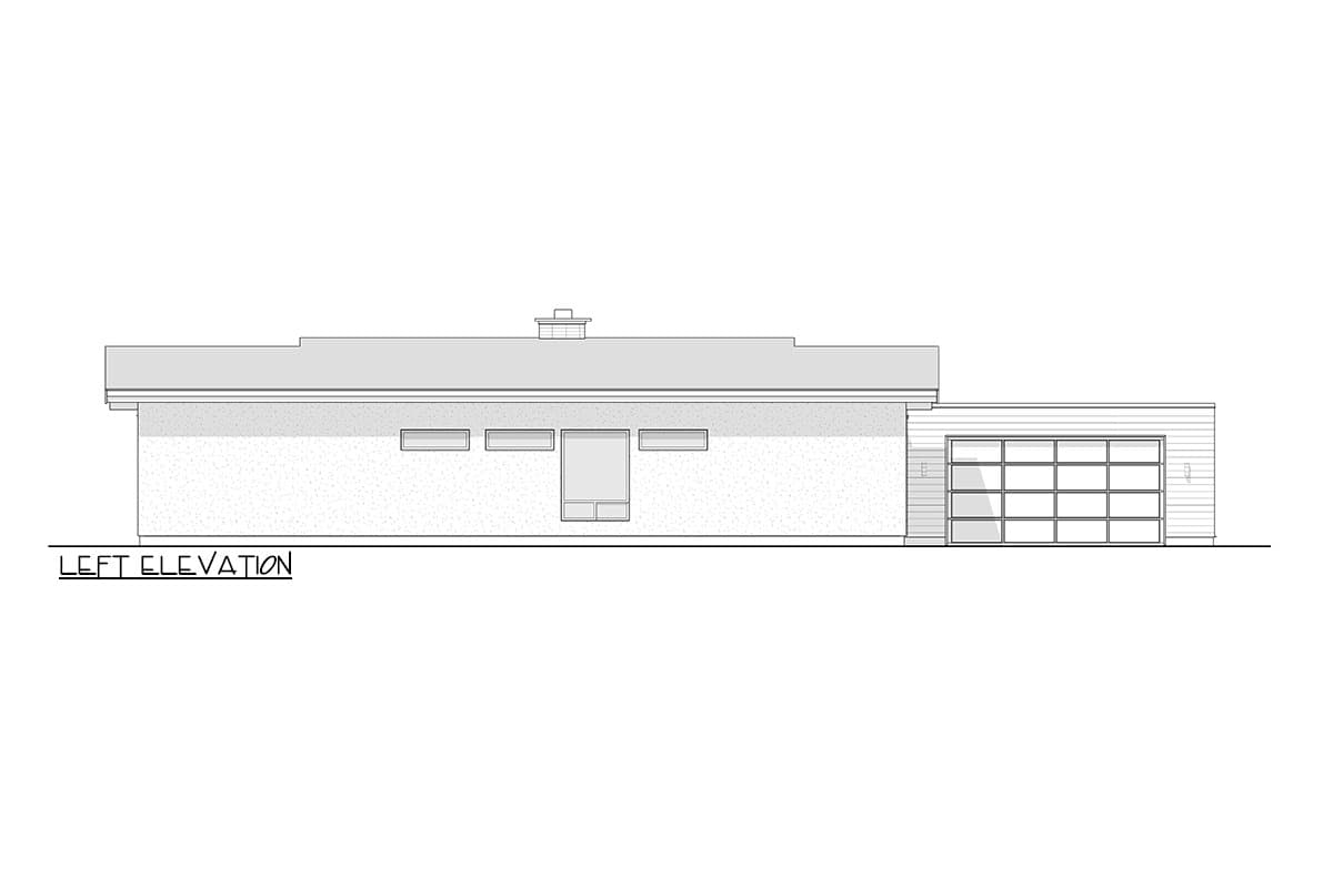 Plan 270096AF: Mid-Century Modern House Plan with Entry Courtyard - 1901 Sq Ft - Image #21 - Contemporary, Mid Century Modern, Modern