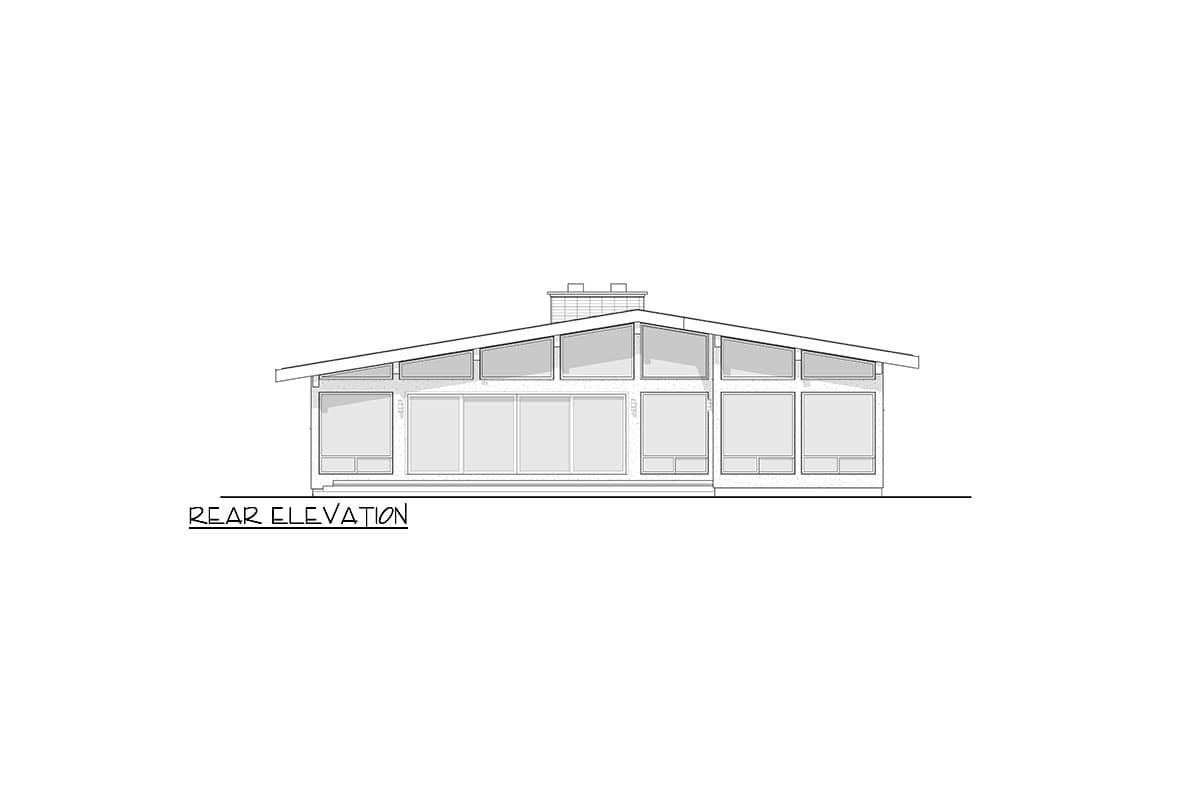 Plan 270096AF: Mid-Century Modern House Plan with Entry Courtyard - 1901 Sq Ft - Image #22 - Contemporary, Mid Century Modern, Modern