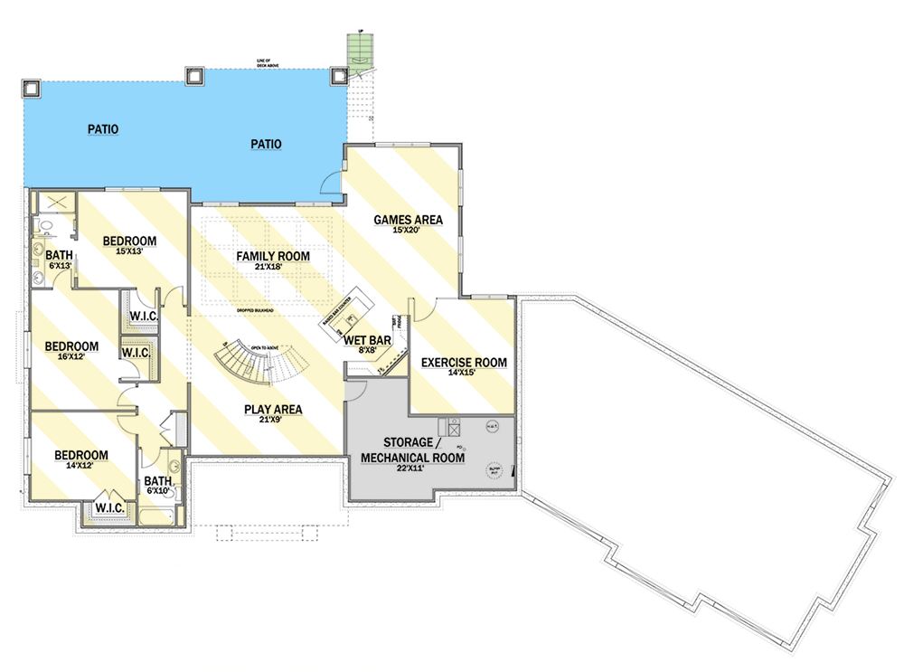 Plan 81835AB: 3 Bed House Plan with 3-Car Angled Garage and Lower Level Expansion - 2744 Sq Ft - Floor Plan - Optional Lower Level  - Craftsman, Mountain, Prairie