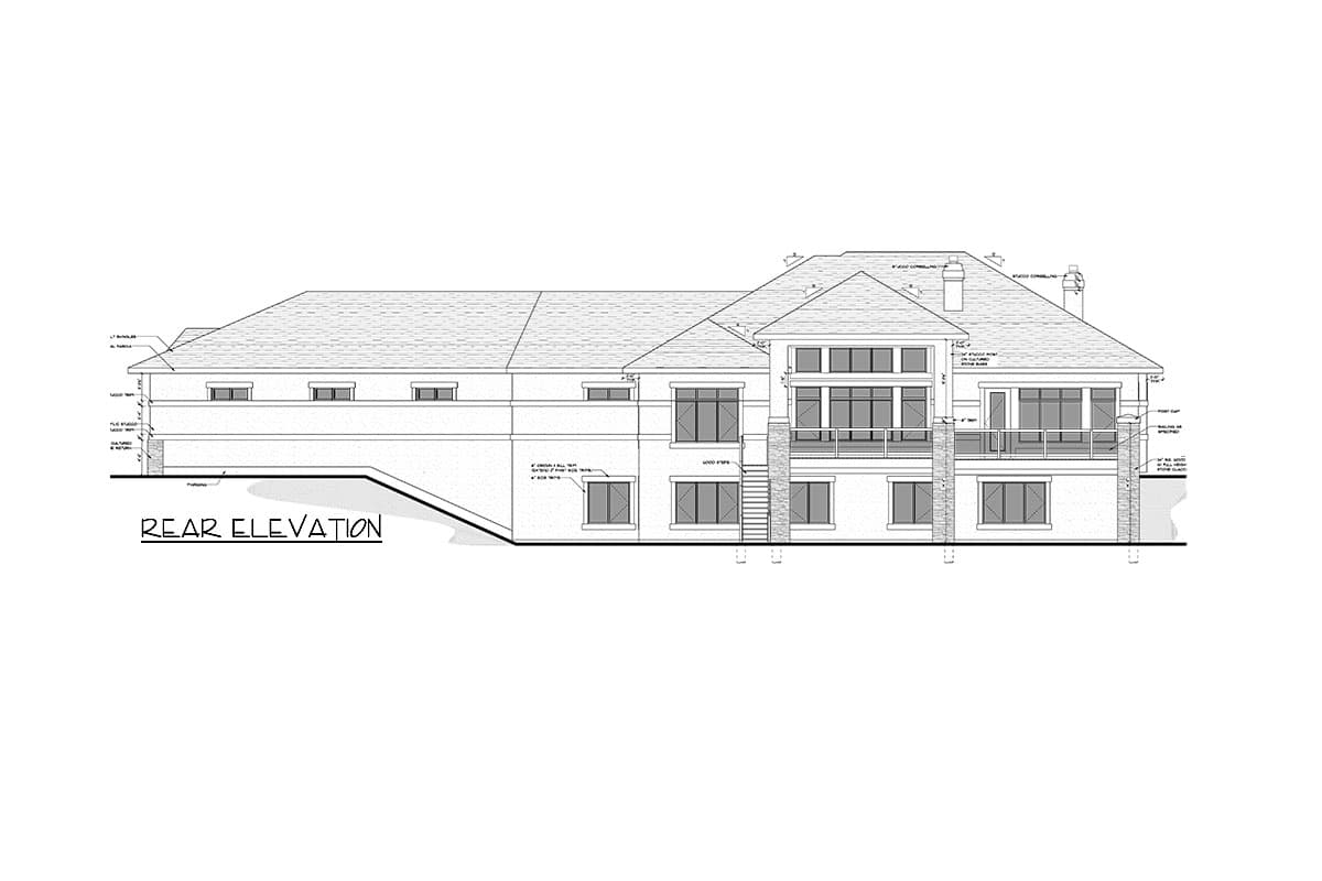 Plan 81835AB: 3 Bed House Plan with 3-Car Angled Garage and Lower Level Expansion - 2744 Sq Ft - Image #4 - Craftsman, Mountain, Prairie