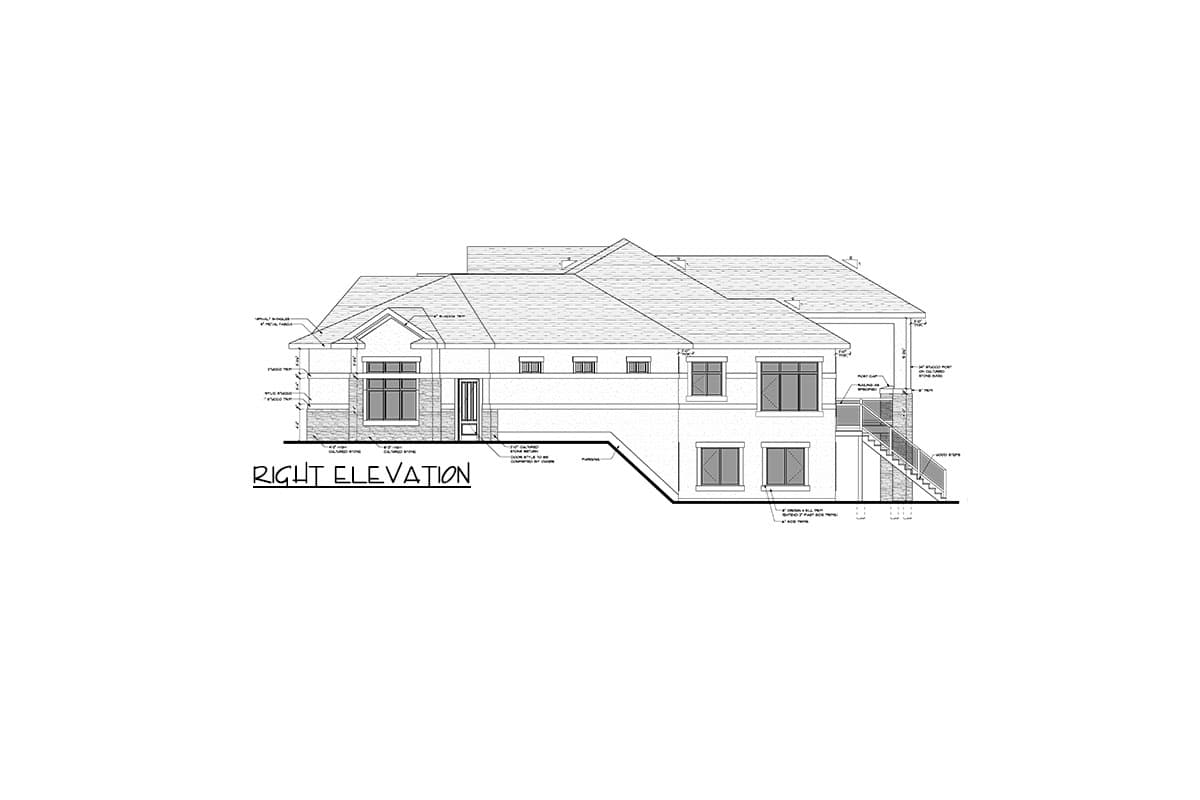 Plan 81835AB: 3 Bed House Plan with 3-Car Angled Garage and Lower Level Expansion - 2744 Sq Ft - Image #5 - Craftsman, Mountain, Prairie