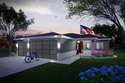 Modern Prairie Ranch House Plan with Optional Finished Lower Level - 1583 Sq Ft