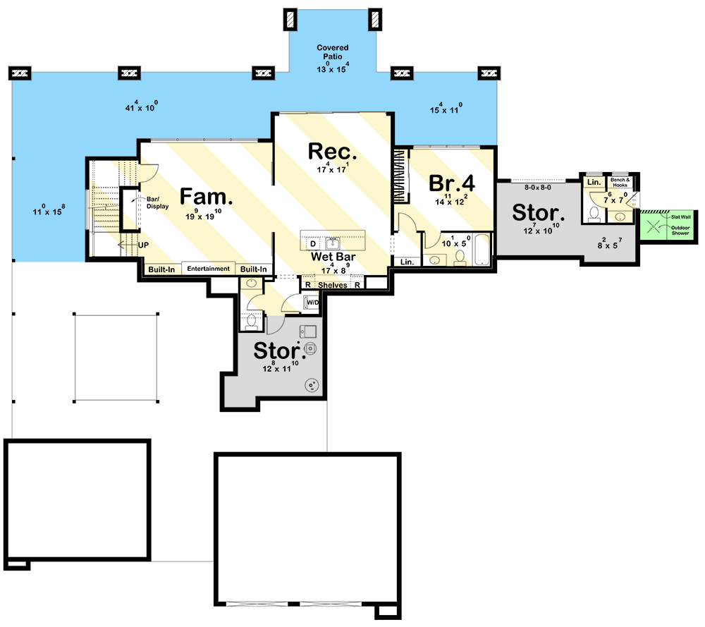Plan 623348DJ: 2675 Sq Ft Mid Century Modern House Plan with 403 Sq Ft Apartment - Floor Plan - Optional Lower Level Layout ($ Paid Option) - Contemporary, Mid Century Modern, Modern