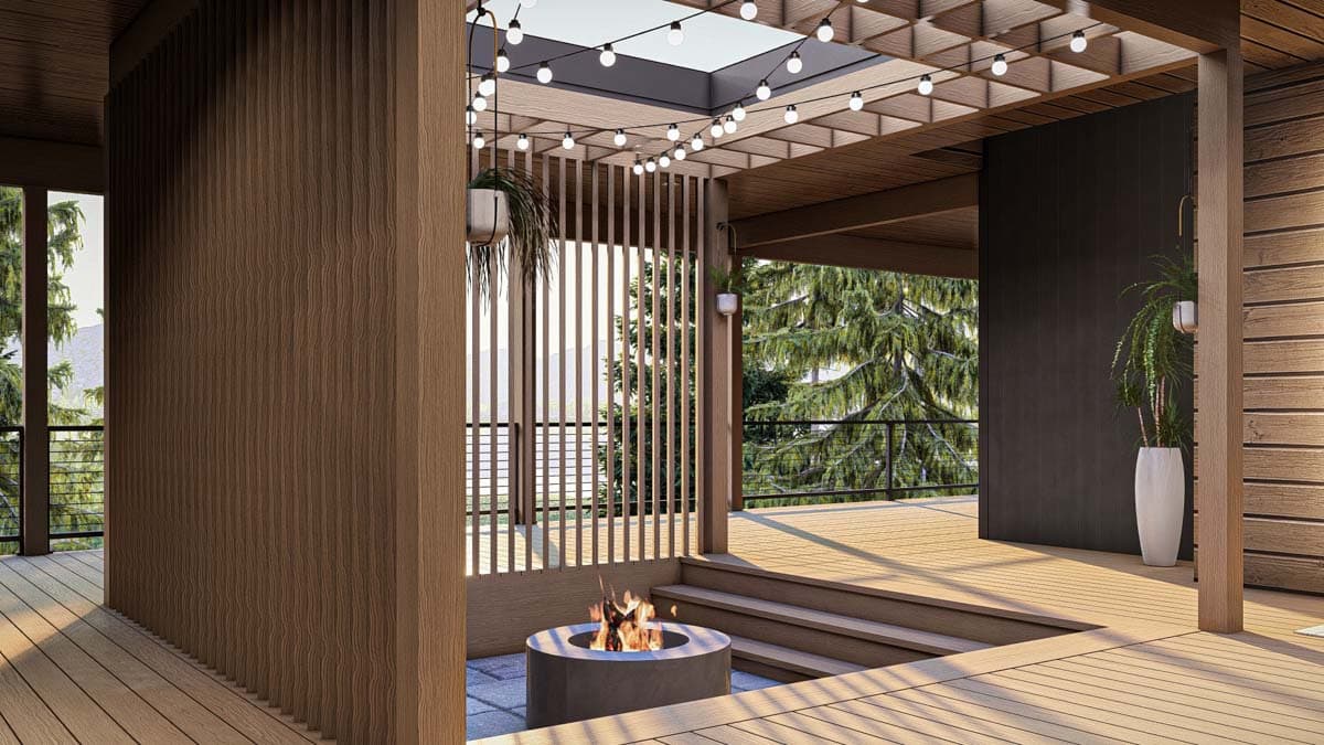 Plan 623348DJ: 2675 Sq Ft Mid Century Modern House Plan with 403 Sq Ft Apartment - Image #5 - Contemporary, Mid Century Modern, Modern