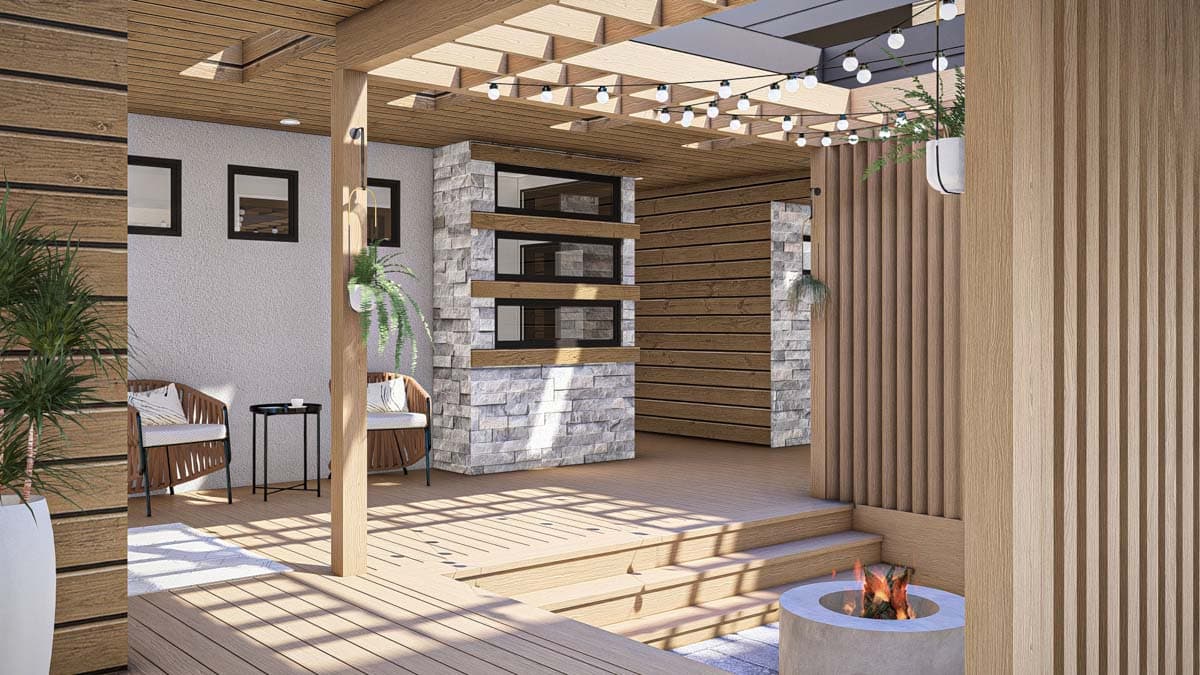 Plan 623348DJ: 2675 Sq Ft Mid Century Modern House Plan with 403 Sq Ft Apartment - Image #6 - Contemporary, Mid Century Modern, Modern