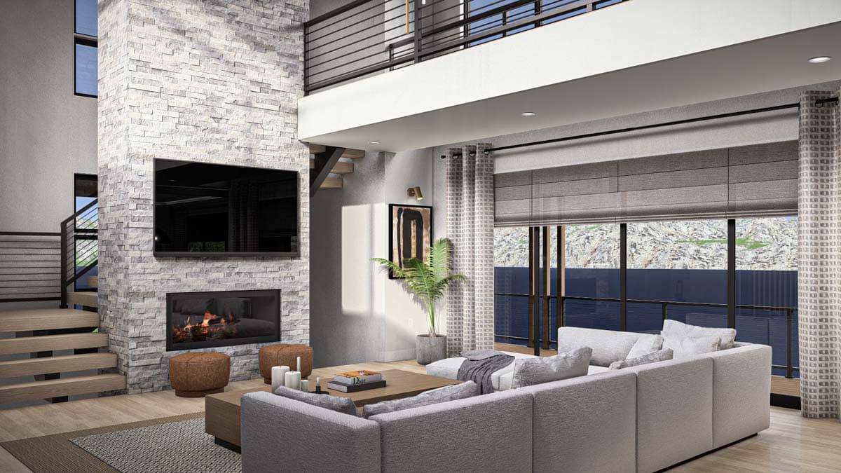 Plan 623348DJ: 2675 Sq Ft Mid Century Modern House Plan with 403 Sq Ft Apartment - Image #8 - Contemporary, Mid Century Modern, Modern