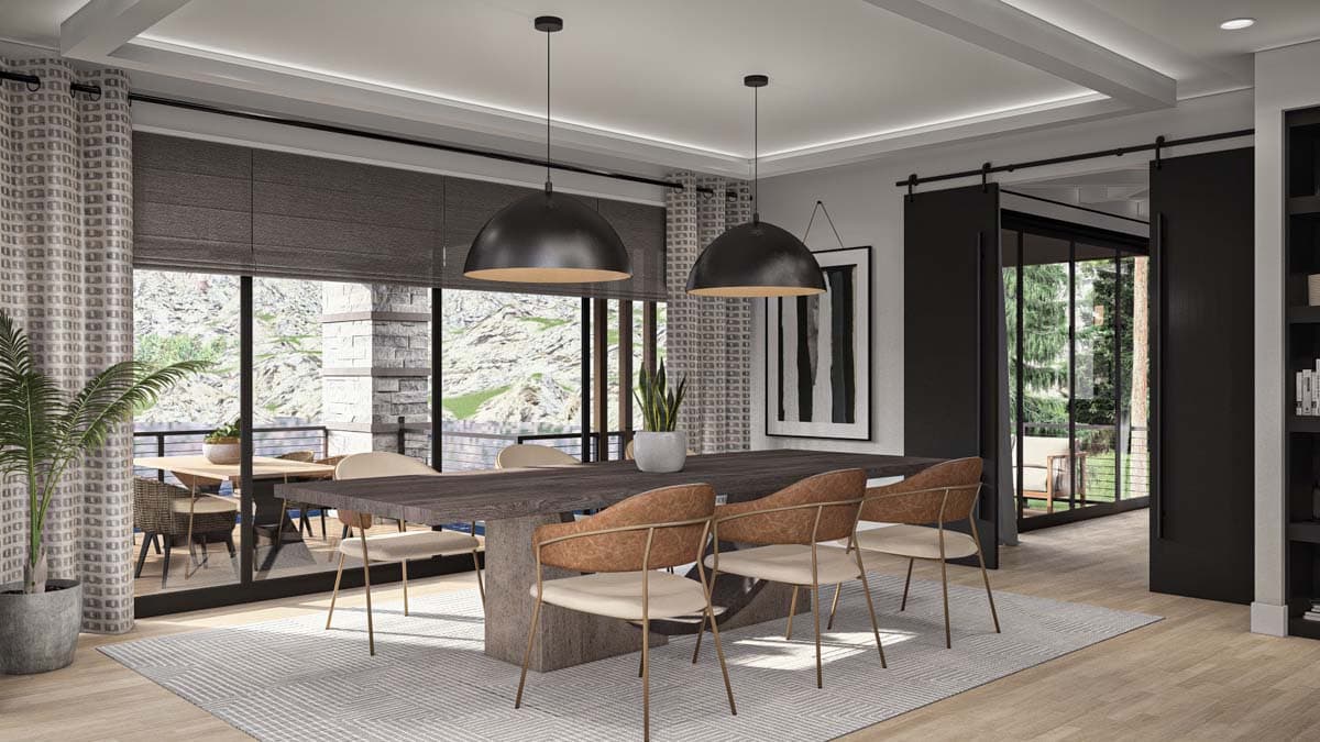 Plan 623348DJ: 2675 Sq Ft Mid Century Modern House Plan with 403 Sq Ft Apartment - Image #10 - Contemporary, Mid Century Modern, Modern