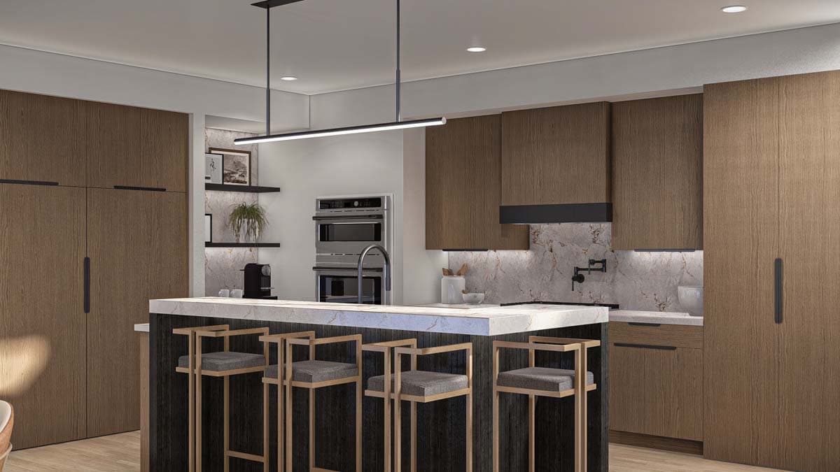 Plan 623348DJ: 2675 Sq Ft Mid Century Modern House Plan with 403 Sq Ft Apartment - Image #11 - Contemporary, Mid Century Modern, Modern