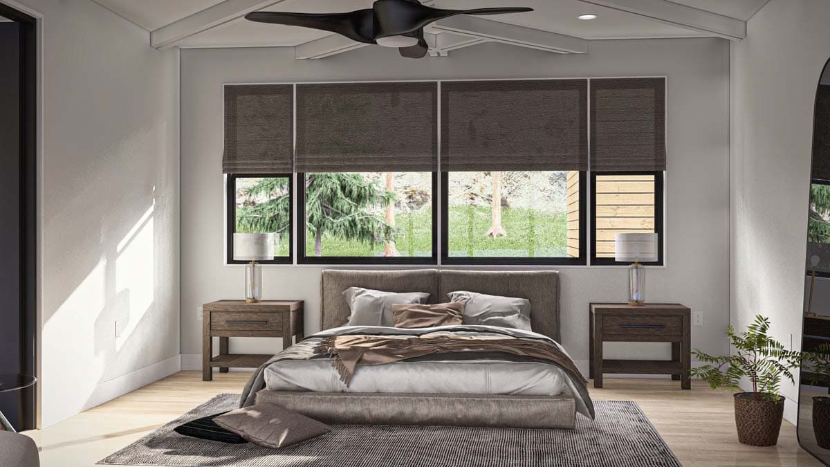 Plan 623348DJ: 2675 Sq Ft Mid Century Modern House Plan with 403 Sq Ft Apartment - Image #13 - Contemporary, Mid Century Modern, Modern