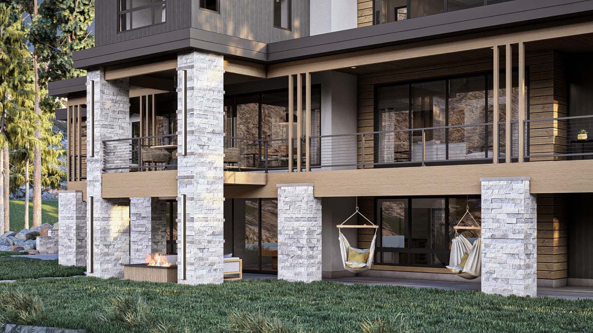 Plan 623348DJ: 2675 Sq Ft Mid Century Modern House Plan with 403 Sq Ft Apartment - Image #19 - Contemporary, Mid Century Modern, Modern