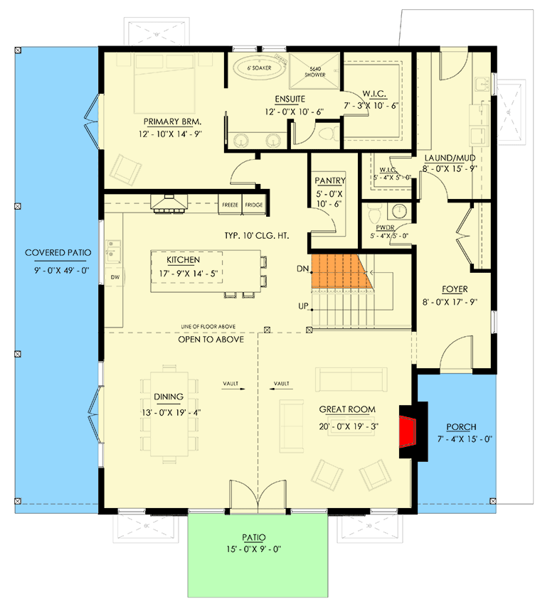 Plan 270097AF: Barndominium-Style Modern Farmhouse House Plan with Vaulted Ceiling - 2790 Sq Ft - Floor Plan - Main Level - Barndominium, Country, Craftsman, Farmhouse, Modern Farmhouse