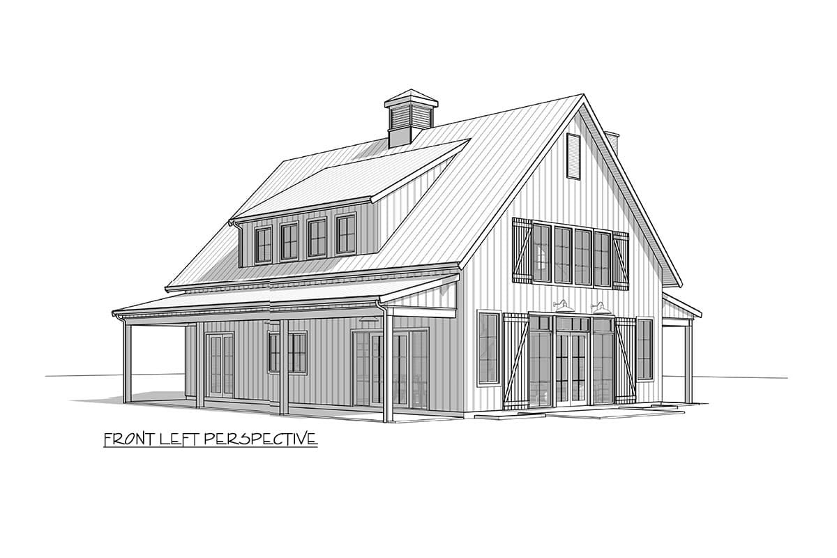 Plan 270097AF: Barndominium-Style Modern Farmhouse House Plan with Vaulted Ceiling - 2790 Sq Ft - Image #5 - Barndominium, Country, Craftsman, Farmhouse, Modern Farmhouse