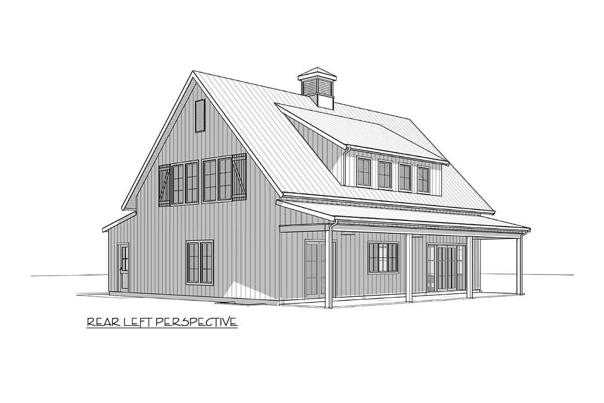 Plan 270097AF: Barndominium-Style Modern Farmhouse House Plan with Vaulted Ceiling - 2790 Sq Ft - Image #6 - Barndominium, Country, Craftsman, Farmhouse, Modern Farmhouse