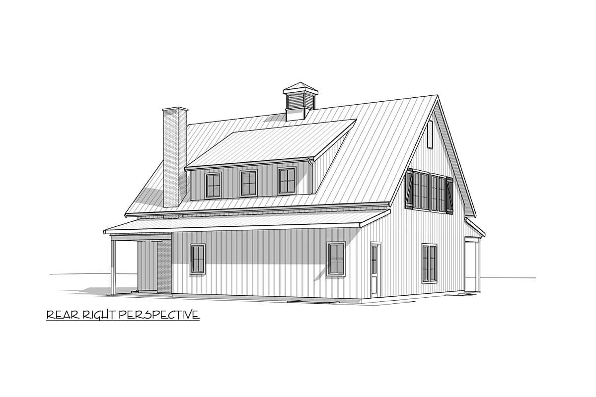 Plan 270097AF: Barndominium-Style Modern Farmhouse House Plan with Vaulted Ceiling - 2790 Sq Ft - Image #7 - Barndominium, Country, Craftsman, Farmhouse, Modern Farmhouse