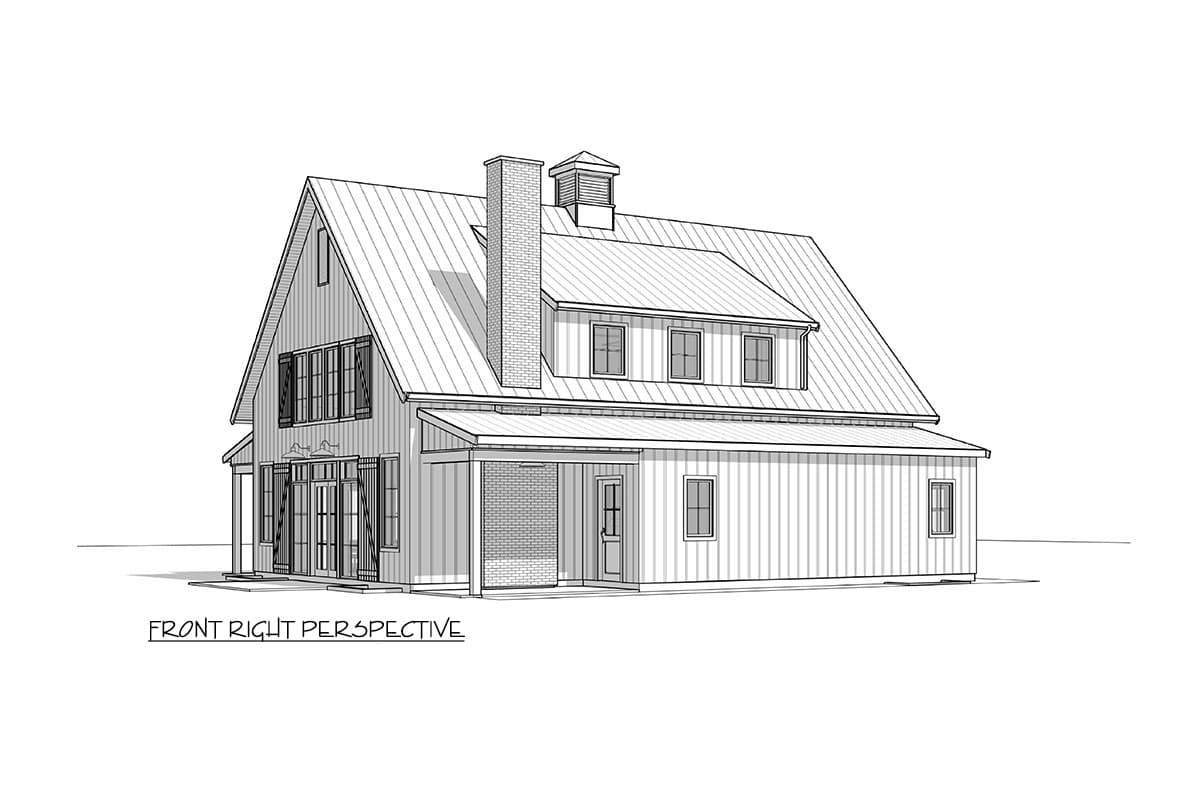 Plan 270097AF: Barndominium-Style Modern Farmhouse House Plan with Vaulted Ceiling - 2790 Sq Ft - Image #8 - Barndominium, Country, Craftsman, Farmhouse, Modern Farmhouse