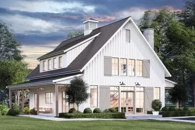 Barndominium-Style Modern Farmhouse House Plan with Vaulted Ceiling - 2790 Sq Ft