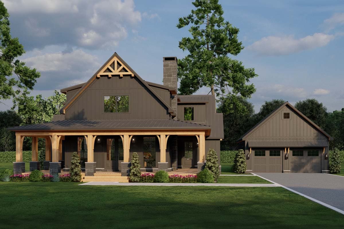 Plan 70883MK: Modern Farmhouse with Wrap Around Porch and Detached Garage - 3033 Sq Ft - Image #21 - Country, Farmhouse, Modern Farmhouse