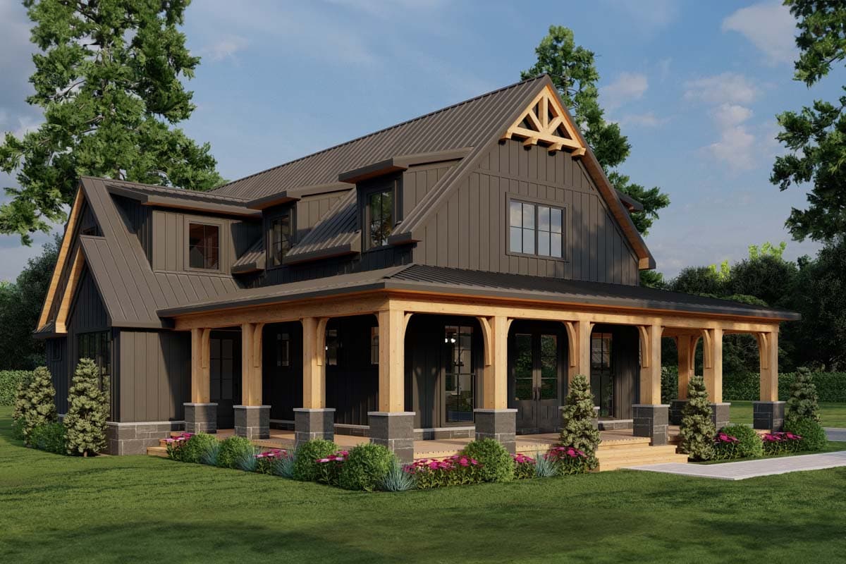 Plan 70883MK: Modern Farmhouse with Wrap Around Porch and Detached Garage - 3033 Sq Ft - Image #22 - Country, Farmhouse, Modern Farmhouse