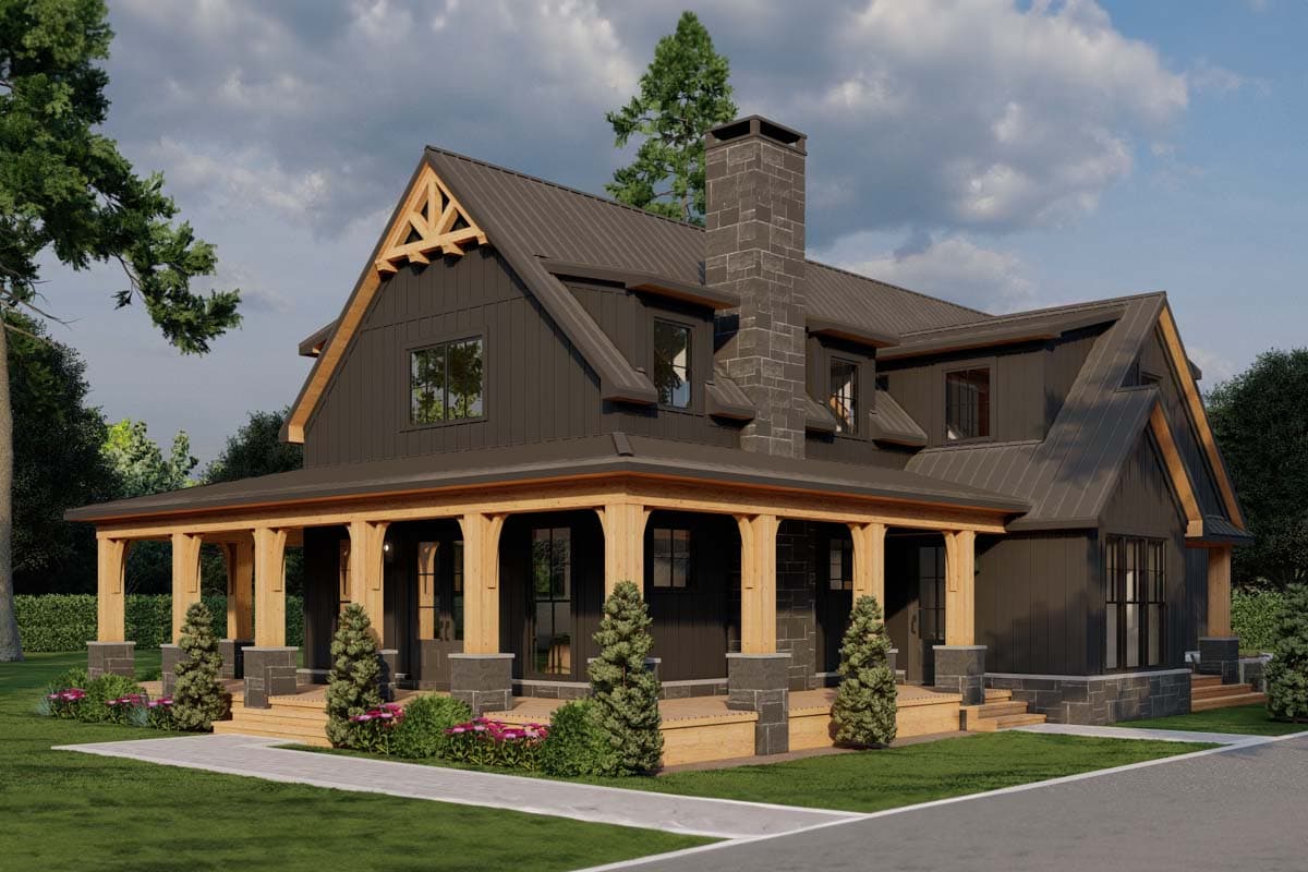 Plan 70883MK: Modern Farmhouse with Wrap Around Porch and Detached Garage - 3033 Sq Ft - Image #23 - Country, Farmhouse, Modern Farmhouse