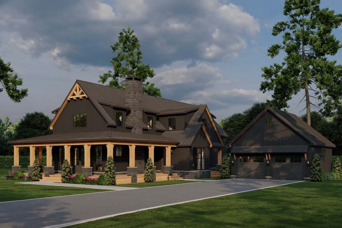 Plan 70883MK: Modern Farmhouse with Wrap Around Porch and Detached Garage - 3033 Sq Ft - Image #24 - Country, Farmhouse, Modern Farmhouse