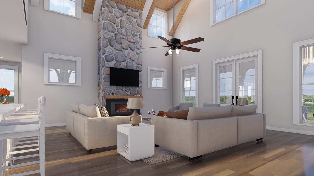 Plan 70883MK: Modern Farmhouse with Wrap Around Porch and Detached Garage - 3033 Sq Ft - Image #5 - Country, Farmhouse, Modern Farmhouse