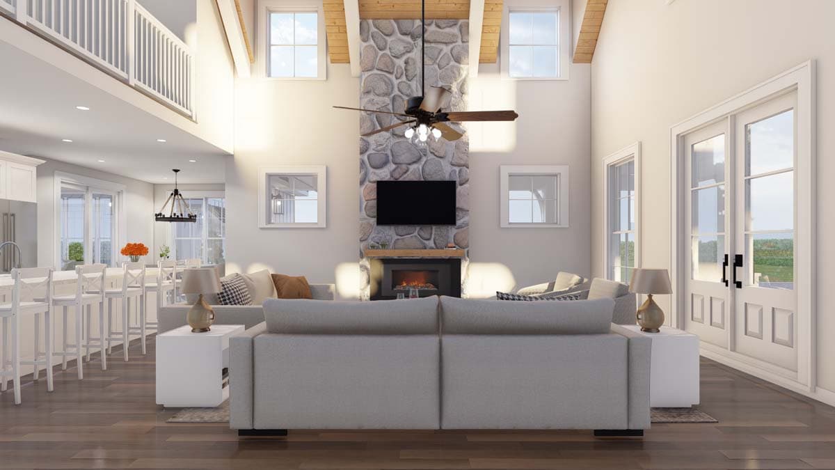 Plan 70883MK: Modern Farmhouse with Wrap Around Porch and Detached Garage - 3033 Sq Ft - Image #6 - Country, Farmhouse, Modern Farmhouse