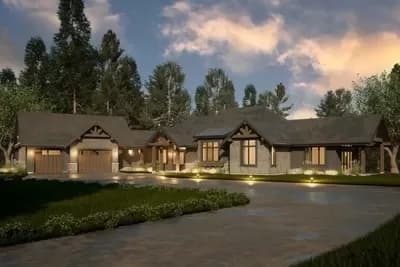 Mountain Craftsman House Plan with Angled 2-Car Garage with Bonus - 2739 Sq Ft