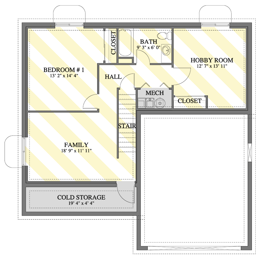 Plan 61501UT: Traditional 3-Bed House Plan with 2-Car Garage - 1811 Sq Ft - Floor Plan - Optional Lower Level - Colonial, Traditional
