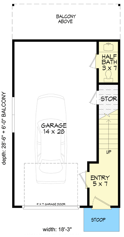 Plan 680308VR: One-Bed ADU-Friendly House Plan - 646 Sq Ft - Floor Plan - Main Level - Traditional