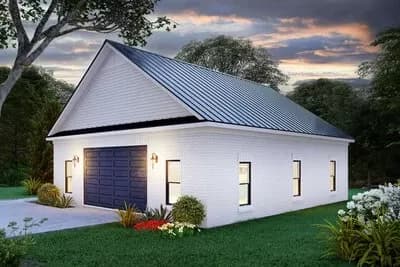 Lift-Friendly 2-Car Modern Colonial Detached Garage with Front and Rear Entry