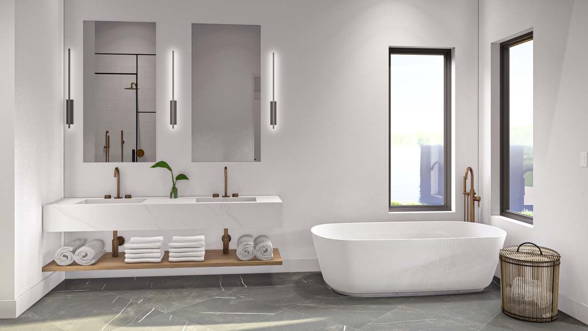 Plan 623351DJ: Expanded Modern Mountain Style House Plan with 2 Beds - 2872 Sq Ft - Image #12 - Mid Century Modern, Modern, Mountain