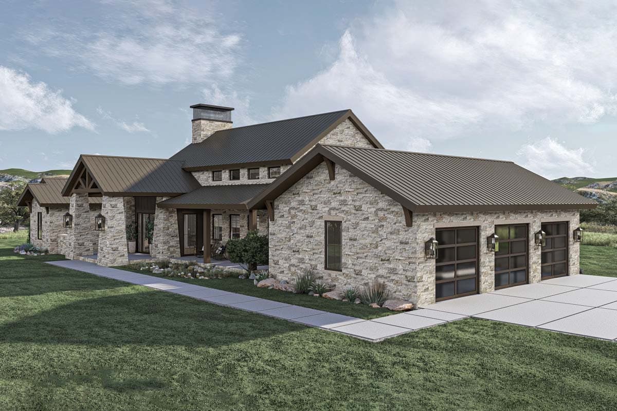 Plan 623353DJ: Texas Hill Country Syle House Plan with 3-Car Garage - 2744 Sq Ft - Image #17 - Country, Hill Country, Transitional