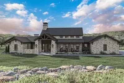 Texas Hill Country Syle House Plan with 3-Car Garage - 2744 Sq Ft