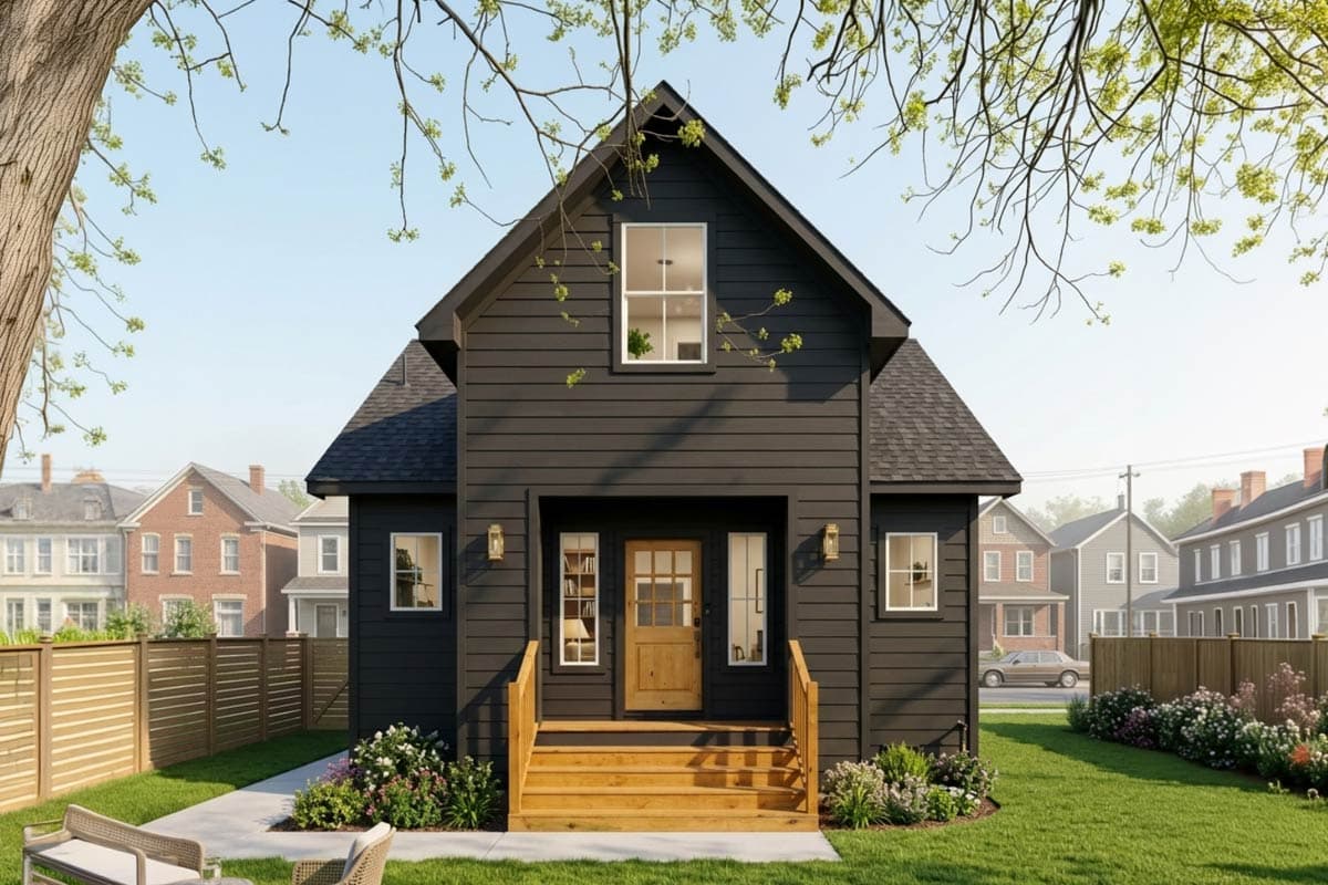 Plan 100325GHR: ADU with Upstairs Vaulted Sleeping Loft - 627 Sq Ft - Image #1 - Cabin, Cottage, New American