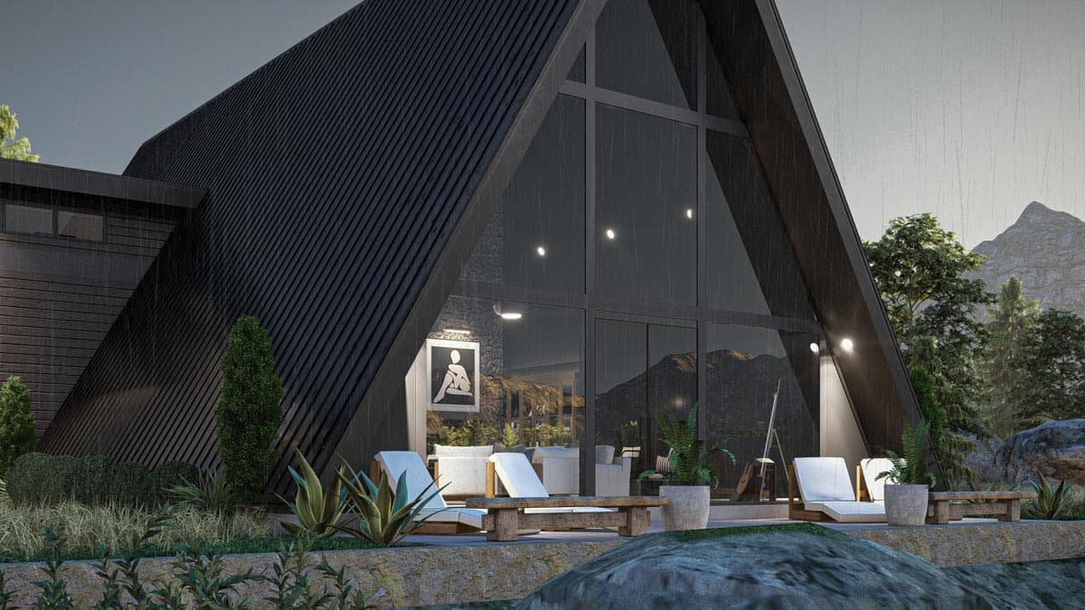 Plan 623354DJ: 3-Bedroom Modern A-Frame House Plan with Master Bedroom Upstairs - 2073 Sq Ft - Image #6 - A-Frame, Mid Century Modern, Mountain