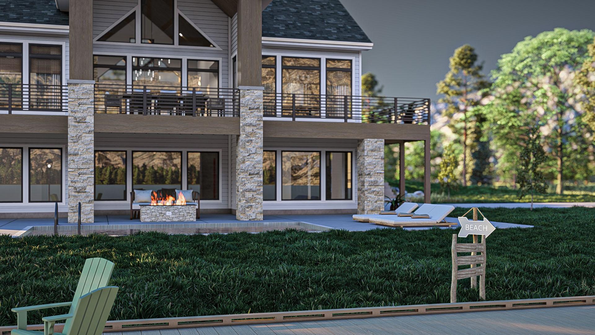 Plan 623355DJ: Lake House Plan with Wrap-Around Deck and Lower Level Expansion - 2148 Sq Ft - Image #11 - Beach, Craftsman, Mountain