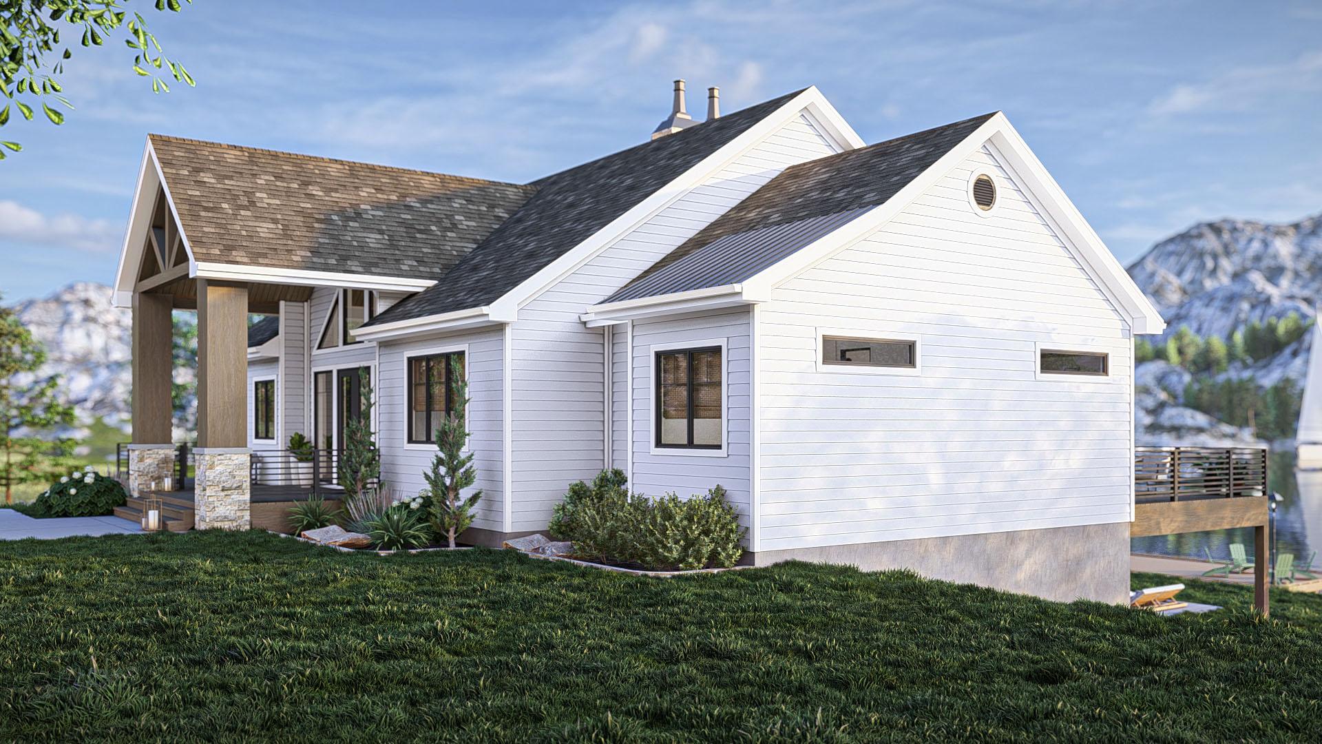 Plan 623355DJ: Lake House Plan with Wrap-Around Deck and Lower Level Expansion - 2148 Sq Ft - Image #12 - Beach, Craftsman, Mountain